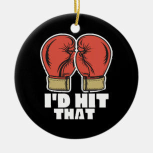 Boxing gloves ceramic ornament