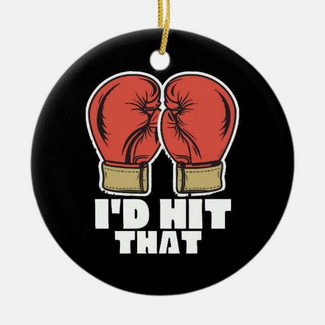 Boxing gloves ceramic ornament (Front)
