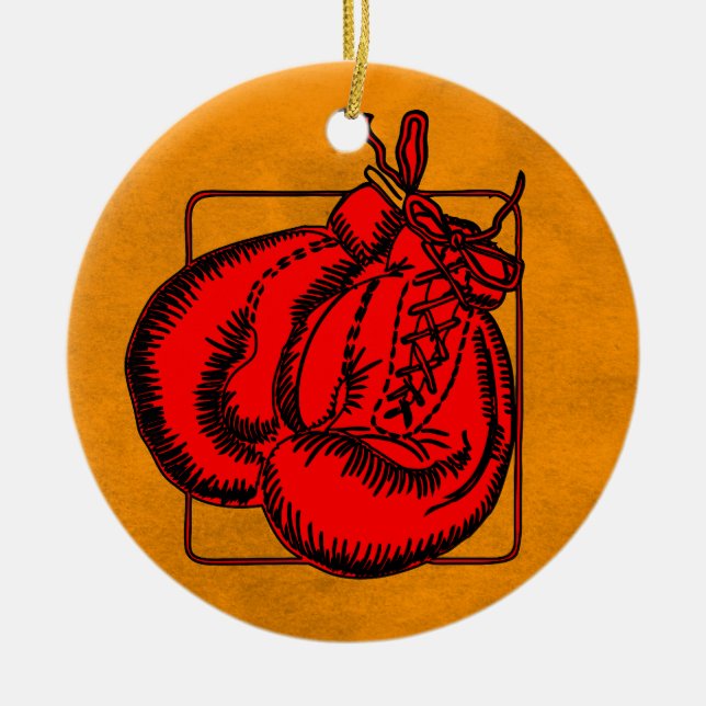 Boxing Gloves Ceramic Ornament (Front)