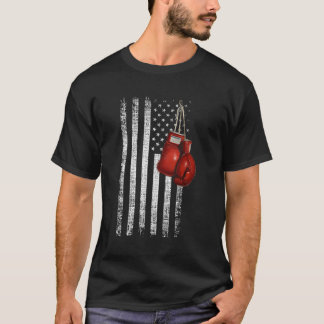 Boxing Gloves Distressed United States Flag T-Shirt