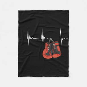 Boxing Gloves Heartbeat Ekg Pulse Mma Boxing Kickb Fleece Blanket