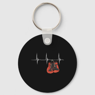 Boxing Gloves Heartbeat Ekg Pulse Mma Boxing Kickb Keychain
