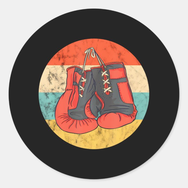 Boxing Gloves Kickboxing MMA Kickboxer Boxing Classic Round Sticker (Front)