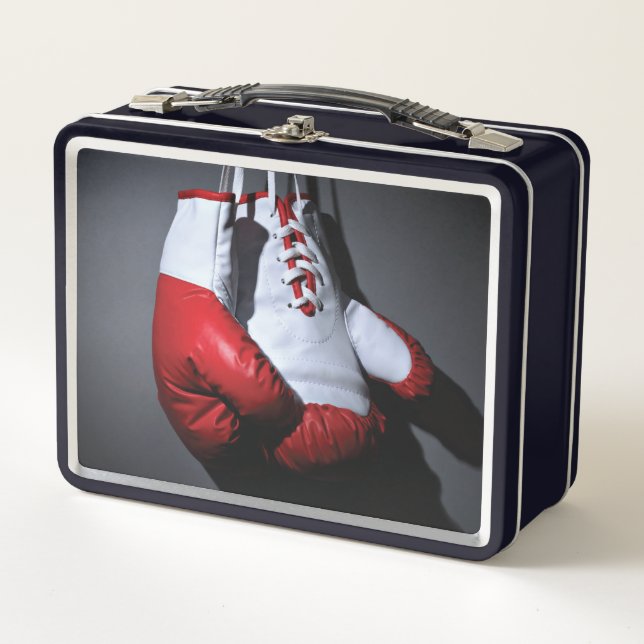 Boxing gloves  metal lunch box (Front)