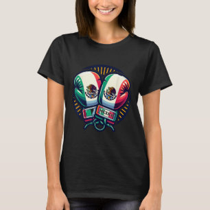Boxing Gloves Mexico Boxing Vintage Mexican Flag T-Shirt