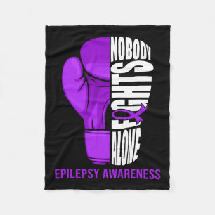 Boxing Gloves Nobody Fights Alone Epilepsy Cancer  Fleece Blanket