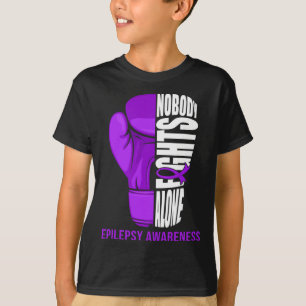 Boxing Gloves Nobody Fights Alone Epilepsy Cancer  T-Shirt