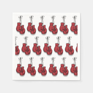 Boxing Gloves Paper Napkins, Fight Night Birthday Napkin