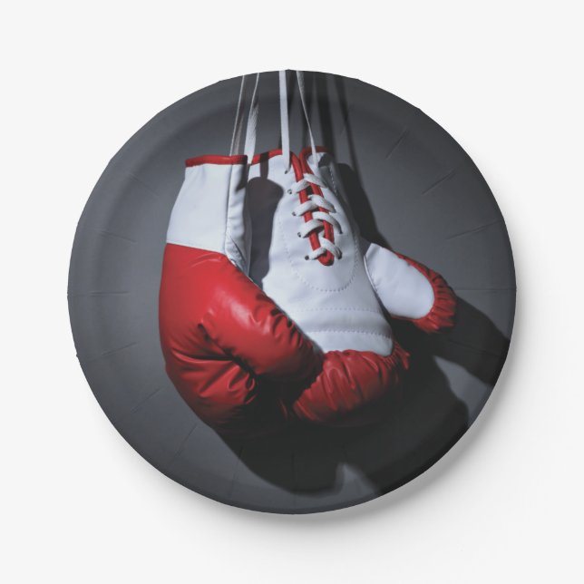 Boxing gloves paper plate (Front)