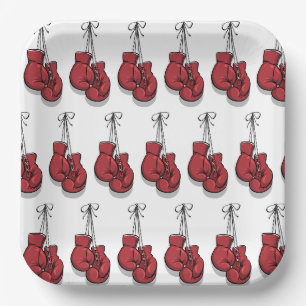 Boxing Gloves Paper Plates, Fight Sport Party Plate