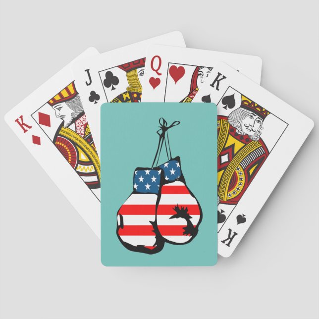 BOXING GLOVES PATRIOT PLAYING CARDS (Back)
