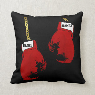 Boxing Gloves Personalized Throw Pillow