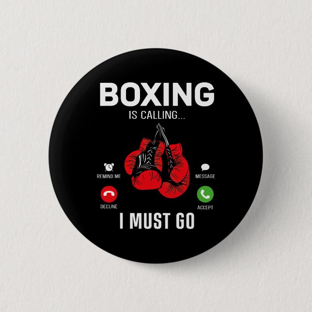 Boxing Gloves Phone Display Boxing Is Calling I Mu 2 Inch Round Button (Front)