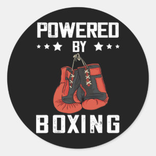 Boxing Gloves Powered By Boxing Boxer Kickboxer Bo Classic Round Sticker
