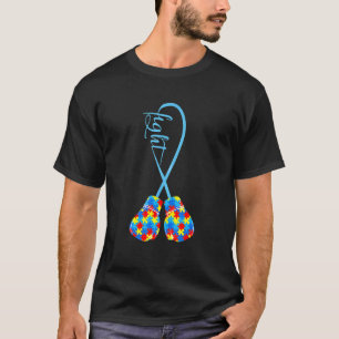 Boxing Gloves Puzzle Piece Fight Autism Awareness  T-Shirt