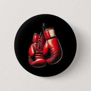 Boxing Gloves Red Boxing Sport Boxer Kickboxing 2 Inch Round Button
