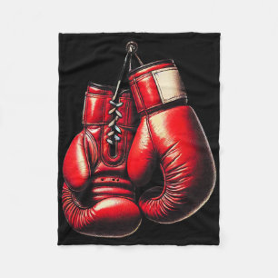 Boxing Gloves Red Boxing Sport Boxer Kickboxing  Fleece Blanket