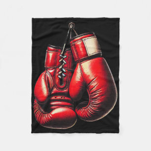 Boxing Gloves Red Boxing Sport Boxer Kickboxing  Fleece Blanket