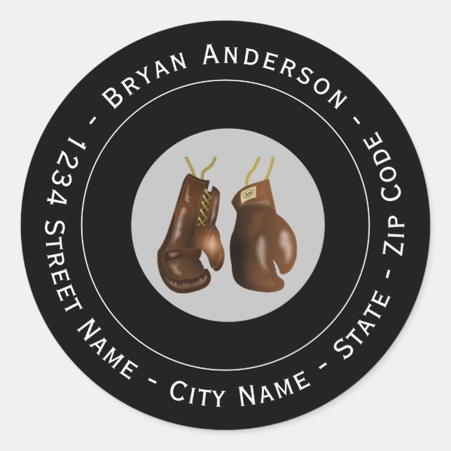 Boxing Gloves Return Address Label (Front)
