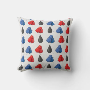 Boxing Gloves Seamless Pattern Throw Pillow
