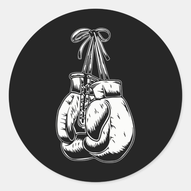 Boxing Gloves Sparring Fighter Boxer Classic Round Sticker (Front)
