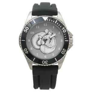 BOXING GLOVES WITH WHITE NUMERALS WATCH
