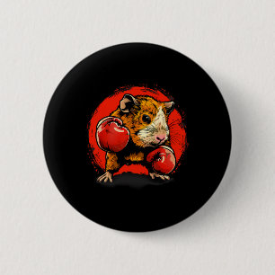 Boxing Guinea Pig With Boxing Gloves Kickboxing Fu 2 Inch Round Button