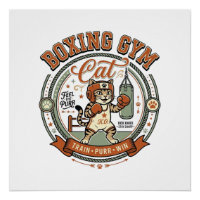 Boxing Gym Cat Boxing Gym Cat Vintage Vector Art S
