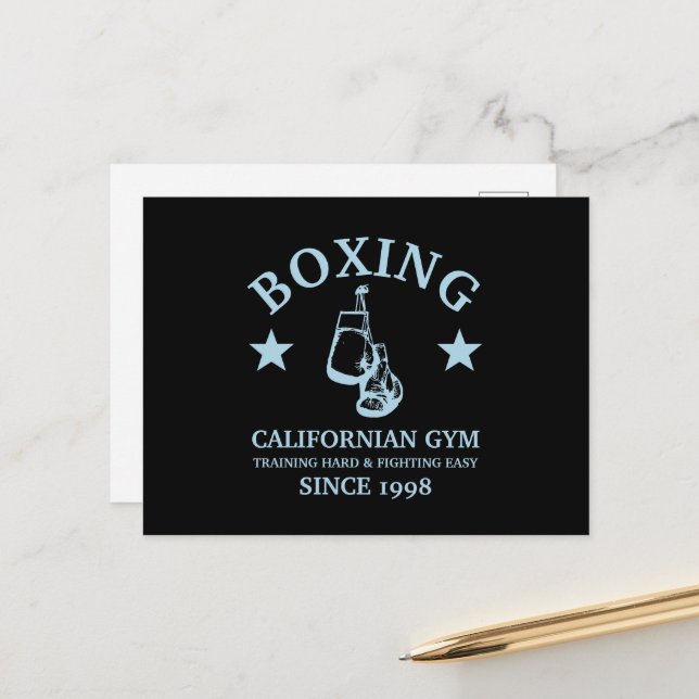 Boxing Gym, Pro Gloves Postcard (Front/Back In Situ)