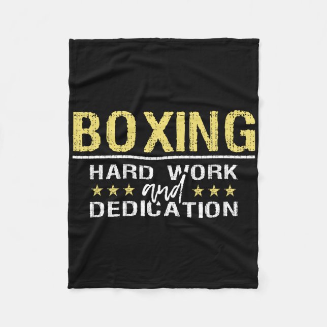 Boxing Hard Work And Dedication - Kickboxing Gym B Fleece Blanket (Front)