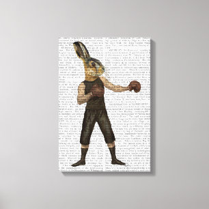 Boxing Hare Canvas Print