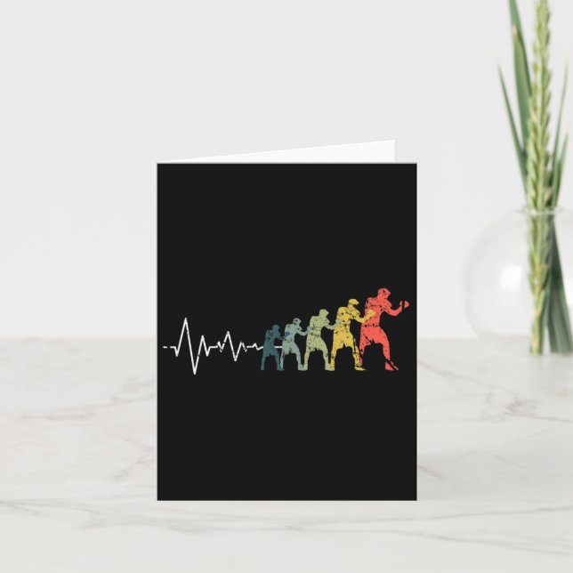 Boxing Heartbeat Boxer Fight Love  Card (Front)