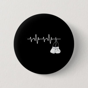 Boxing Heartbeat - Boxing Lover Boxer Kickboxing F 2 Inch Round Button