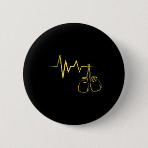 Boxing Heartbeat Design Cute Boxing Lover Boxer  2 Inch Round Button