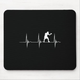 Boxing Heartbeat Ekg Pulse Boxer Boxing Gloves Kic Mouse Pad