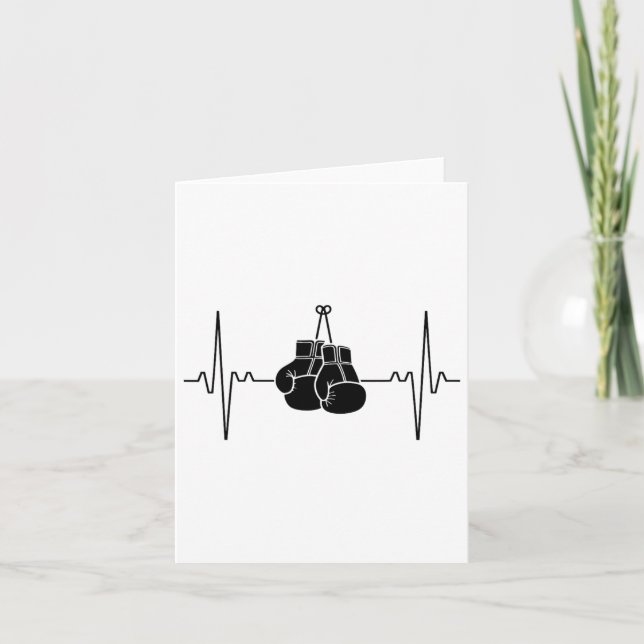 Boxing Heartbeat Line Punch Design  Card (Front)