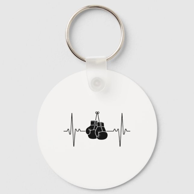 Boxing Heartbeat Line Punch Design  Keychain (Front)