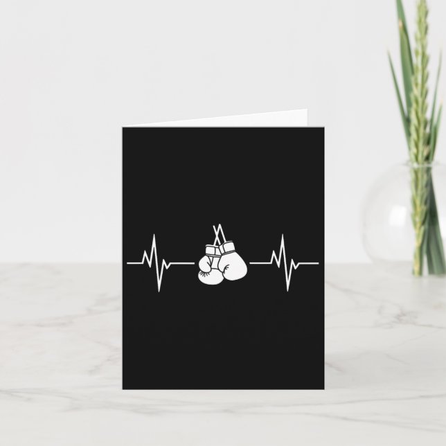 Boxing Heartbeat Line With Hanging Gloves  Card (Front)