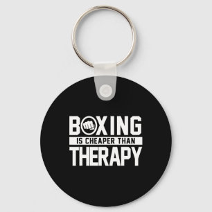 Boxing Is Cheaper Than Therapy Kickboxing Quote Fi Keychain