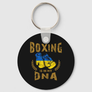 Boxing Is In My D-n-a Ukraine Flag Boxing Gloves  Keychain