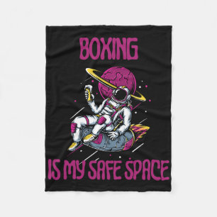 Boxing Is My Safe Space  Fleece Blanket