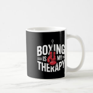 Boxing Is My Therapy Funny Fighter Gloves Punching Coffee Mug