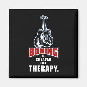 Boxing Its Cheaper Than Therapy Funny Saying  Magnet