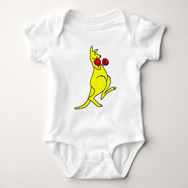 Boxing Kangaroo Baby Bodysuit (Front)