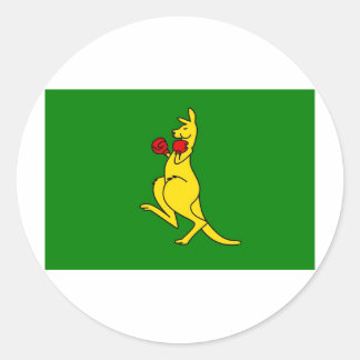 Boxing kangaroo collector item"s classic round sticker