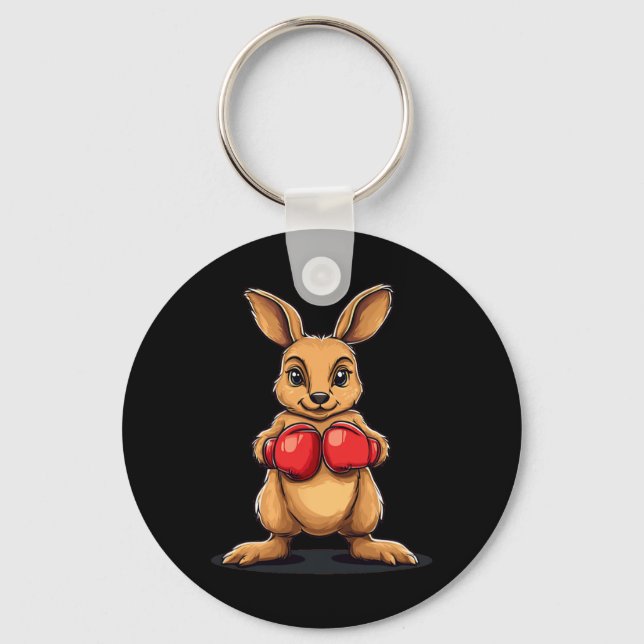 Boxing Kangaroo For A Knockout Laugh  Keychain (Front)