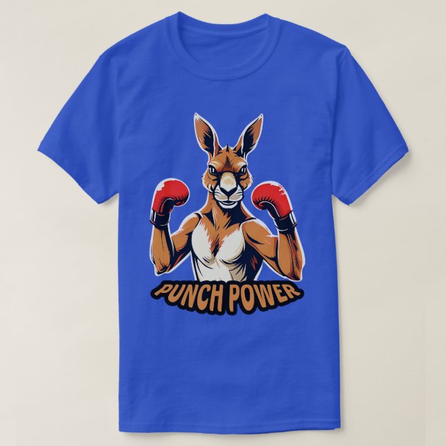 Boxing Kangaroo Punch Power T-Shirt (Design Front)