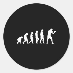 Boxing Kickboxing Evolution Boxing Fight Boxer Classic Round Sticker