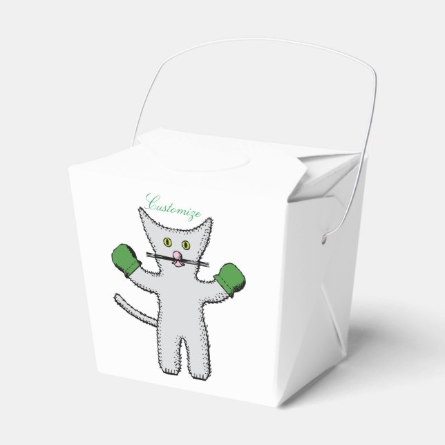 Boxing Kitten with Mittens Thunder_Cove Favor Box (Front Side)