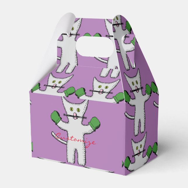 Boxing Kitten with Mittens Thunder_Cove Favor Box (Front Side)